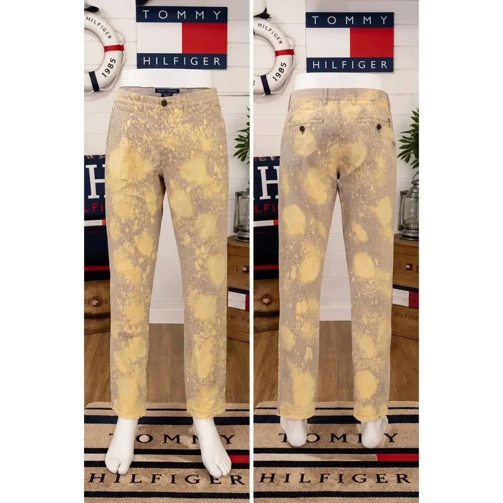 Tommy Hilfiger Distressed Bleached Chino Pants Men’s 32x34 Punk